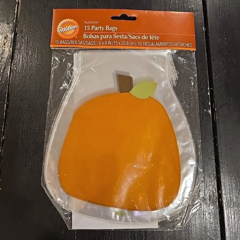 Vintage Wilton‎ Autumn Pumpkin Shaped Party Treat Bags 15 ct - 5 Pkgs NEW NOS